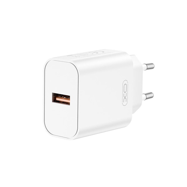XO USB-laddare med QC 18W – kompakt snabbladdare med USB-A
