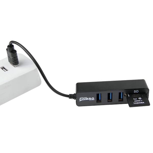 USB Kortinlukija / Hub - 2in1