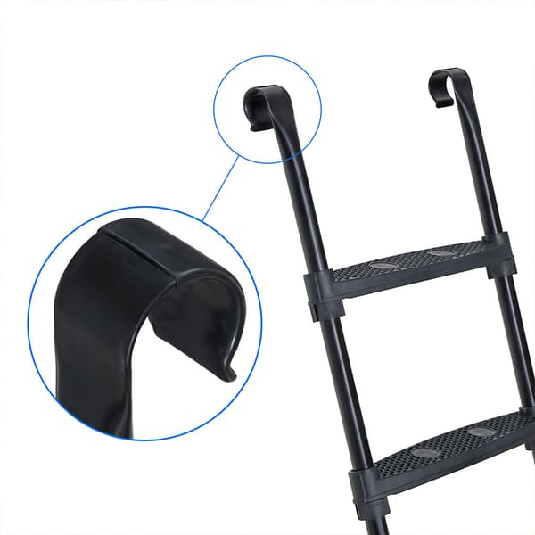 Trampolinstige 76 cm / sort stige til trampoline med brede skri