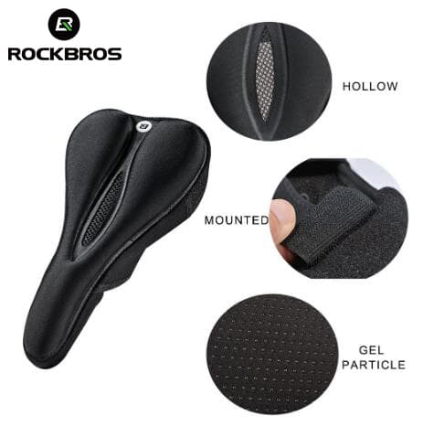 Rockbros LF047-B silikongeléöverdrag för cykelsits storlek L -