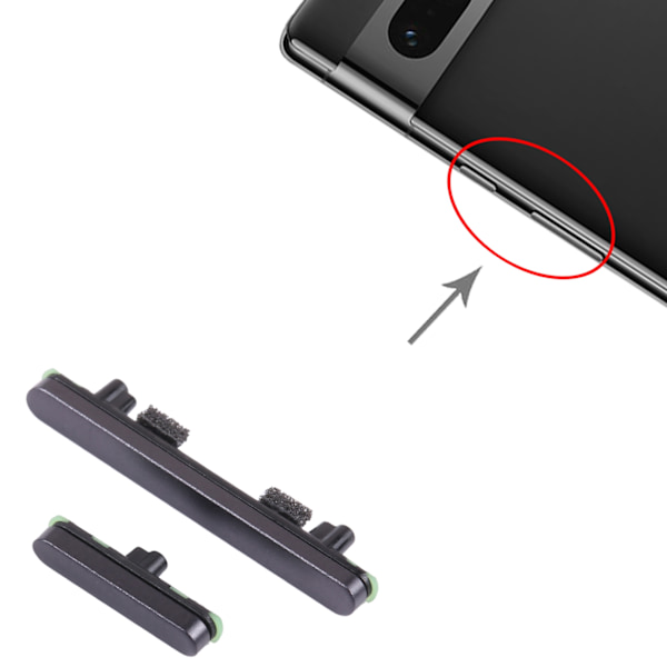 Power och Volymknappar till Google Pixel 7 Pro - Svart