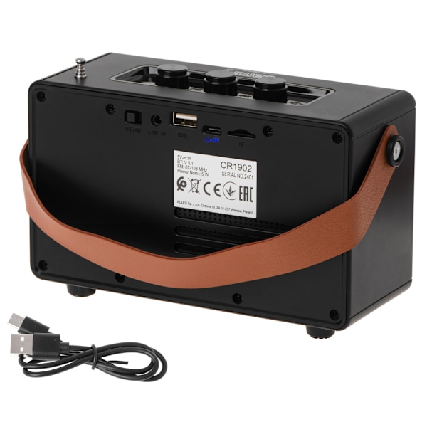 FM-radio med bluetooth och TWS-funktion - svart