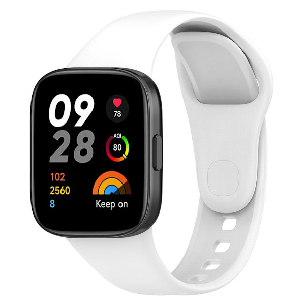 Silikonearmbånd til Xiaomi Redmi Watch 3 - Hvid