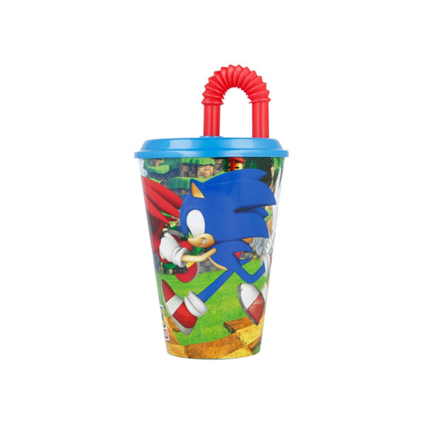 Sonic the Hedgehog mugg med sugrör - 430 ml