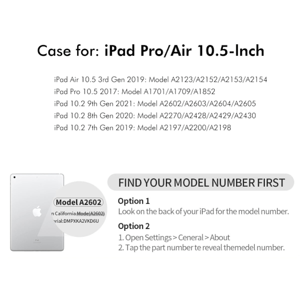 Konstläderfodral med ställ till iPad Air 10,5 / Pro 10,5 / 10,2