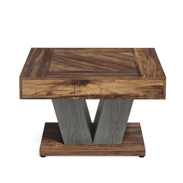 Soffbord 80 x 80 x 50 cm / fyrkantigt vardagsrumsbord / rustikb