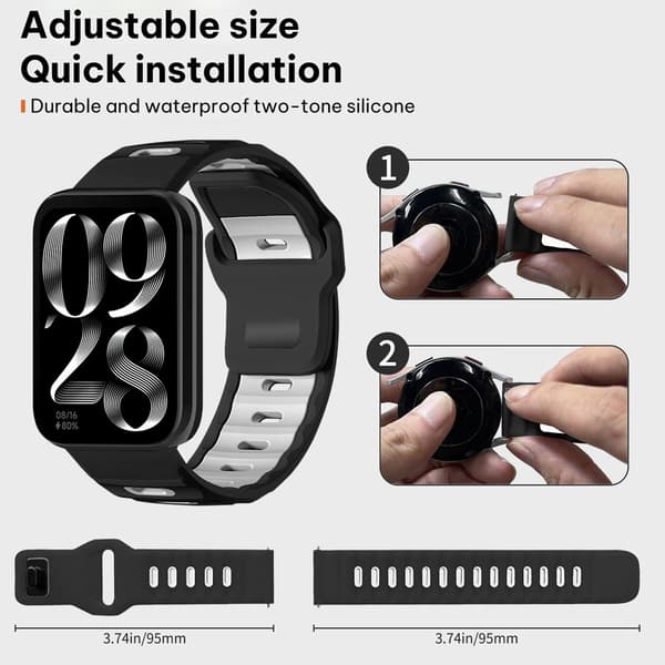 Urrem i silikone til Xiaomi Band 9 Pro og Redmi Watch 6 / 5 – S