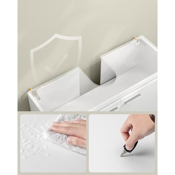 Håndvaskskab med 2 døre, 80x30x60 cm – Hvid / Underskab til hån