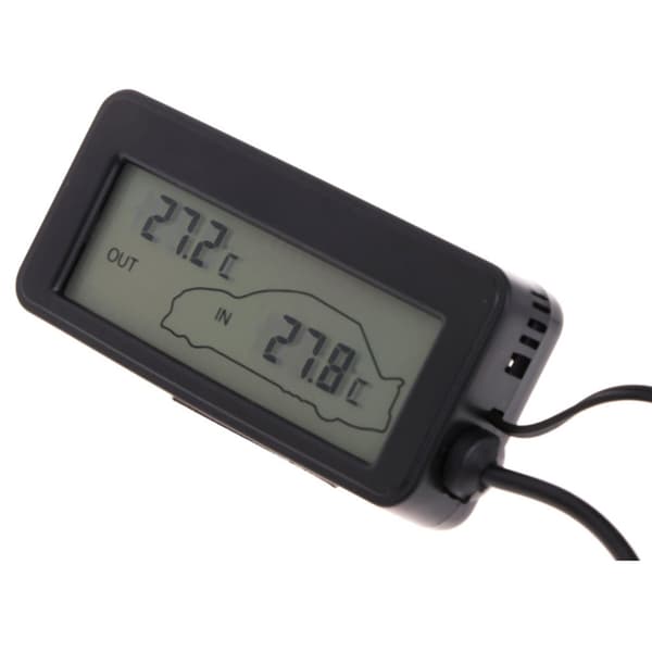 12V biltermometer inne/ute / termometer med LCD til bil / tempe