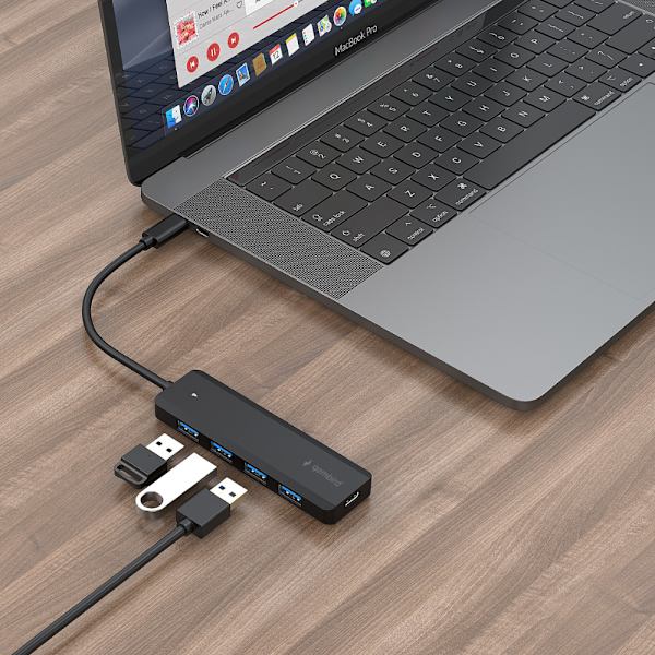 USB-hub USB-C til 4 USB-indgange med ultrahurtig dataoverførsel