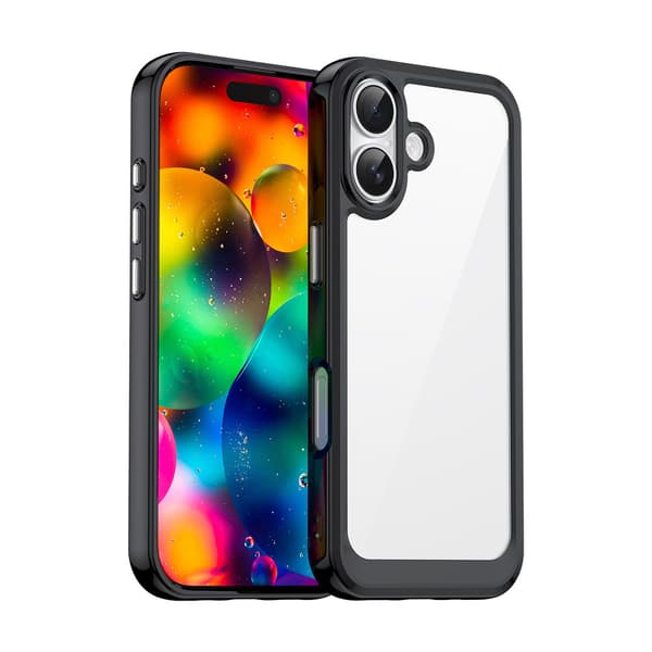 Outer Space MagSafe-cover til iPhone 17 –Transparent / sort