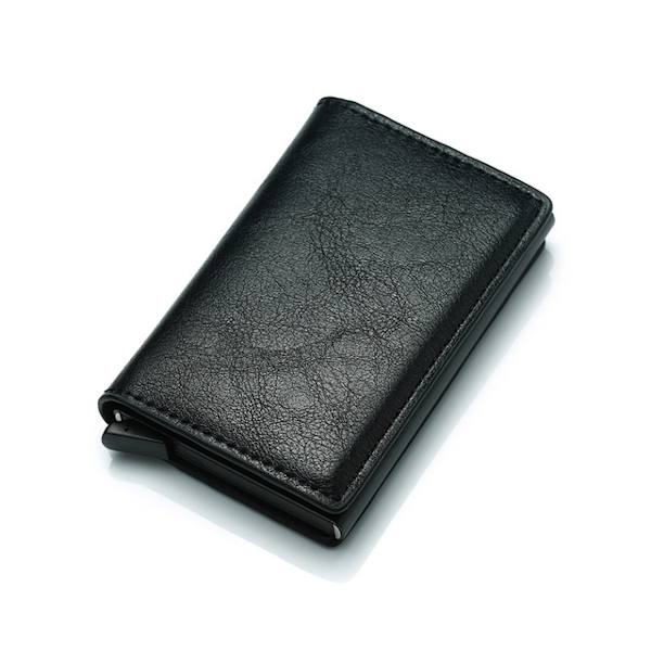 Lompakko RFID-suojalla - musta keinonahka