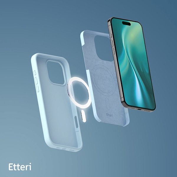 Etteri Silikonskal med MagSafe till iPhone  16 Pro Max - Ljusblå