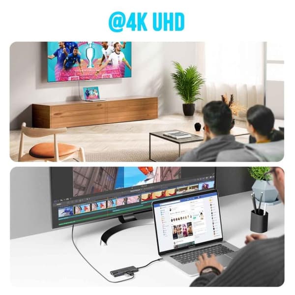 Lemorele TC24L 5-i-1 USB-C-dockningsstation / USB-C-hubb med 4K