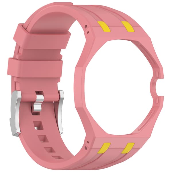 Urem til Swatch × Audemars Piguet i silikone – Rosa/Gul / Urem