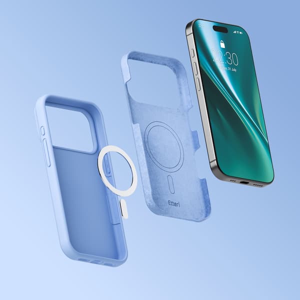 Etteri silikone MagSafe-etui til iPhone 17/18 Pro – Blå / Mag-e