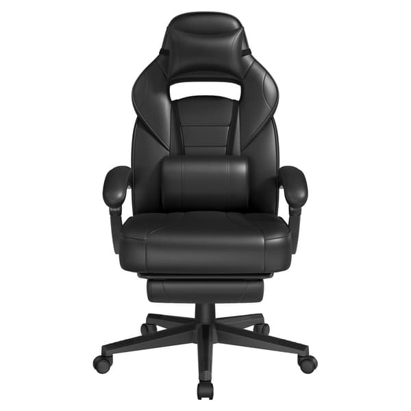 Ergonomisk gamingstol med fotstöd - Svart