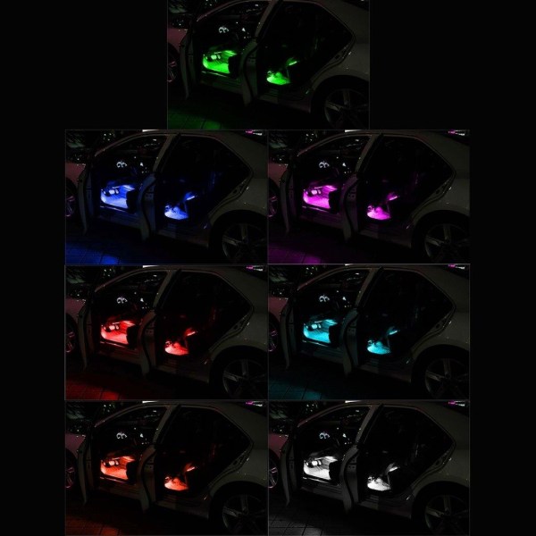 Belysning Bilgulv 36 stk. LED 4-i-1 RGB Neon - Lydkontrol og Fj