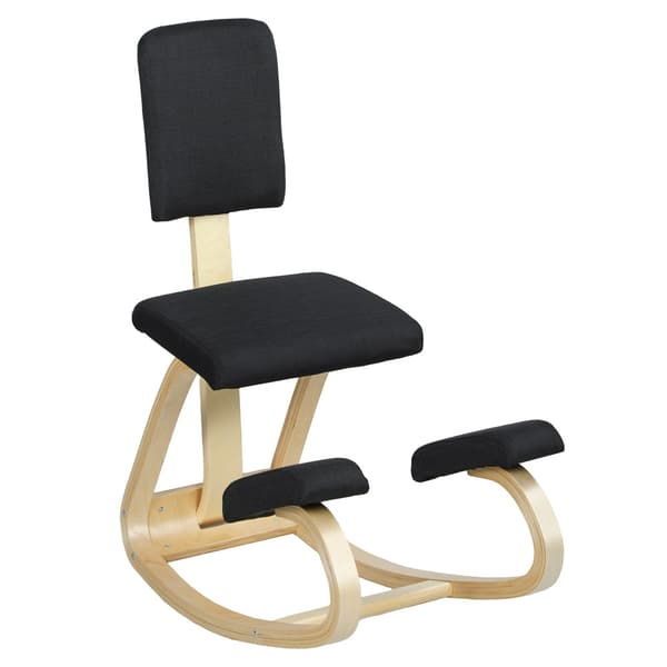 Ergonomisk knæstol med ryglæn og gyngefunktion - kontorstol / b