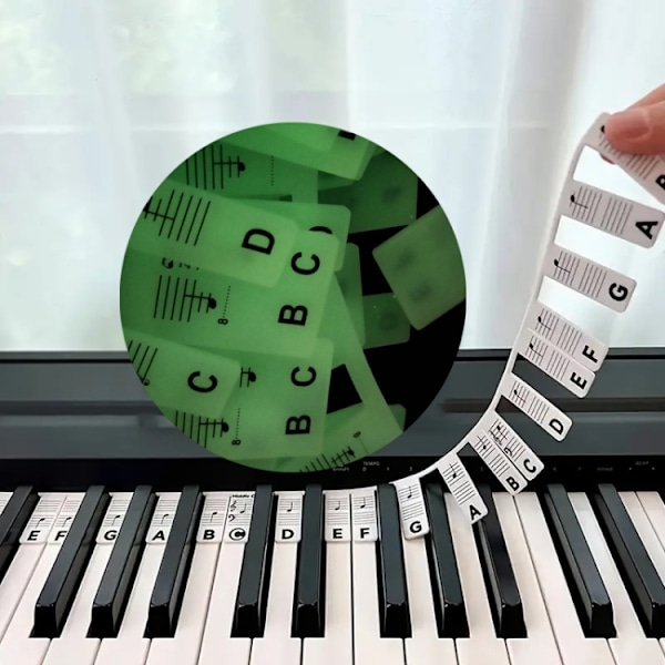 Pianoguide i silikon med lysande funktion för 88 tangenter - Sv