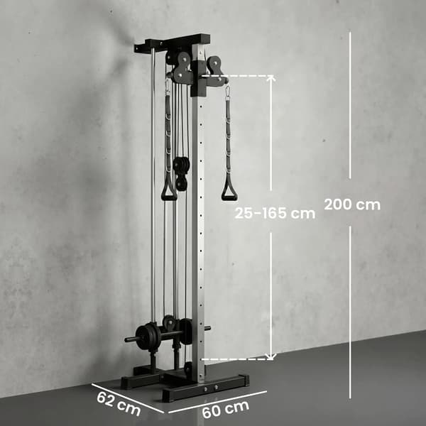 Sportnow Justerbart multigym 25-165cm / Kabelmaskin med dubbla