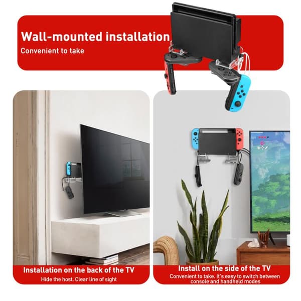 Väggfäste i klarplast till Nintendo Switch 1/2