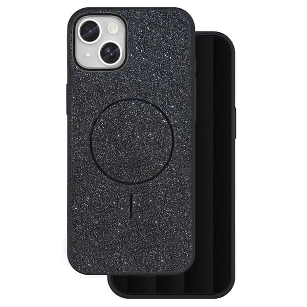 Glitrende cover til iPhone 15 – Sort