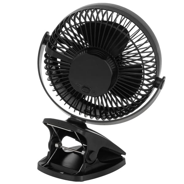 Genopladelig ventilator med klips - 3000 mAh, 360° rotation, US