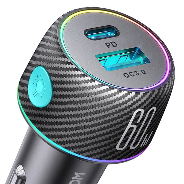 Joyroom Billaddare USB-C & USB 60W - Svart
