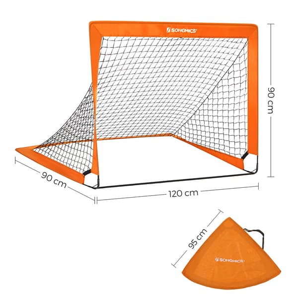 Pop-up fodboldmål, 2-pak til børn – Orange / sammenklappelige f