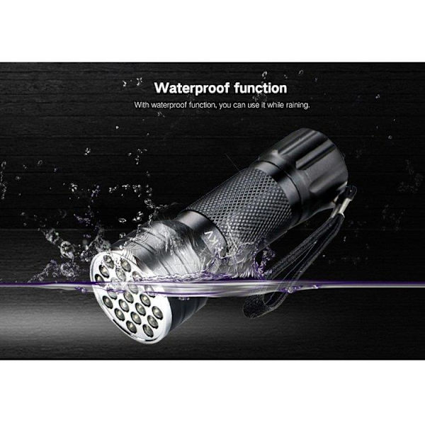 UV 21 LED 395NM ultraviolet lommelygte - opdager urin fra hunde
