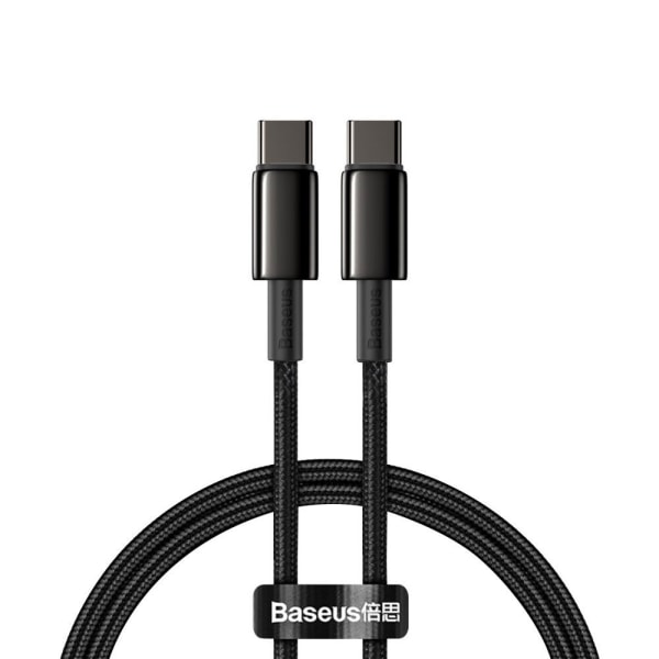 Baseus 100 W USB-C til USB-C-kabel 1m - Flettet Sort