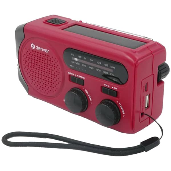 Denver SCR-2010 håndsvingradio med solcelleopladning og 2000 mA