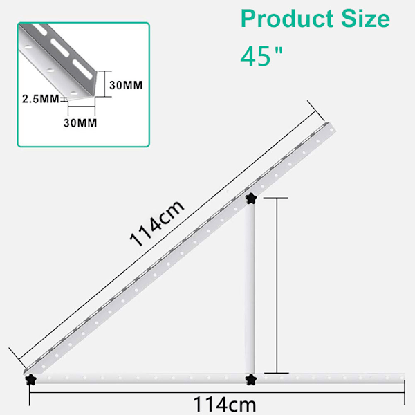 Stativ till solpaneler 114 cm - ett par