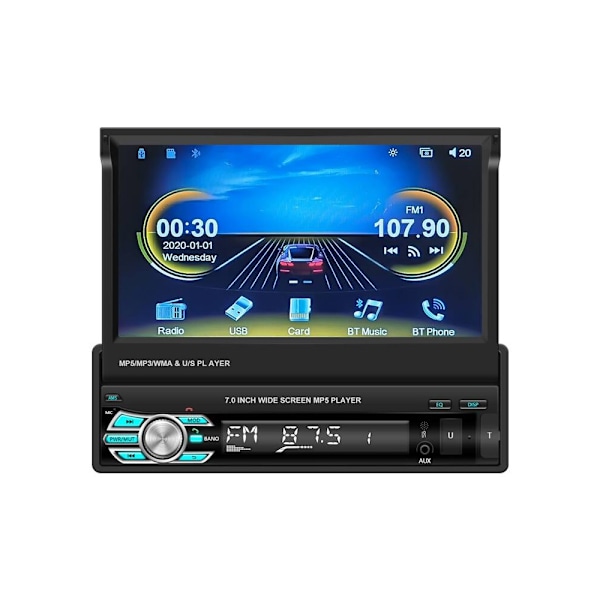 Podofo multimedieenhed med 7" touchscreen til bilen