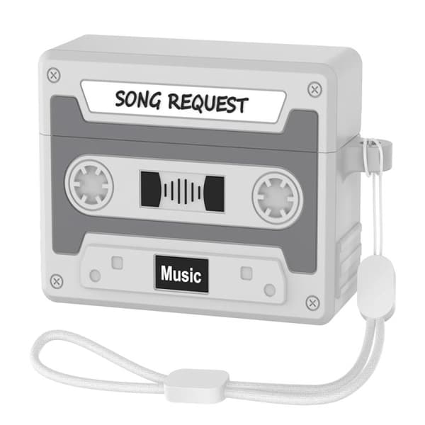 Silikoneetui til AirPods 4 i kassette i retrostil - Grå