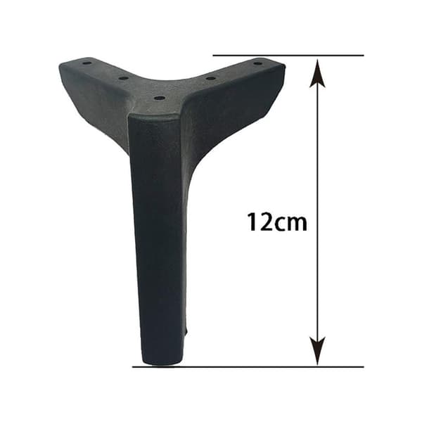 Möbelben i plast 12cm 10-pack - Svart / möbelfötter plast / stö