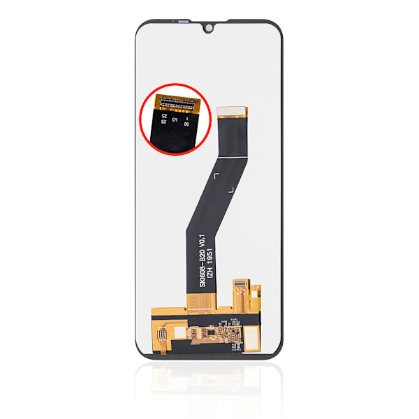 LCD-skærm til Motorola Moto E6i - Sort