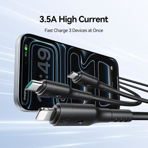 Joyroom 3in1 USB-kabel USB-C til Lightning + USB-C + MicroUSB 1