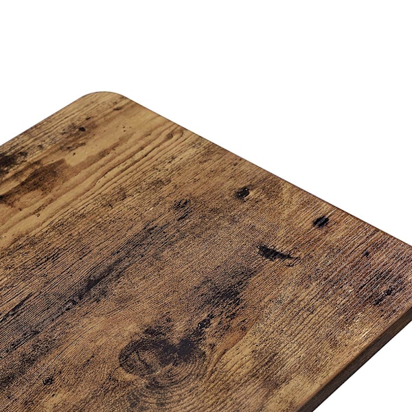 Sidobord med hjul och industriell design i brun/svart