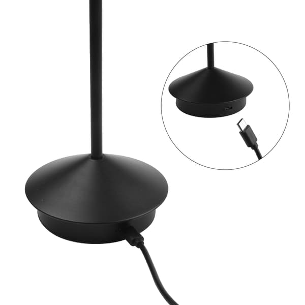 Svart bordslampa med 3 ljusstyrkor och touch-kontroll