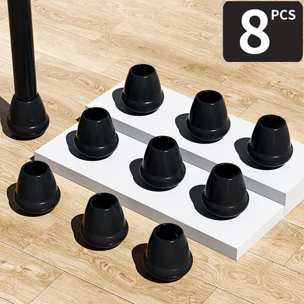 8 stk Runde stolebensbeskyttere 22-25 mm / sorte TPE-kopper med