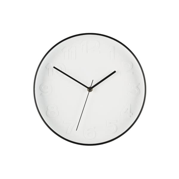 Seinäkello 30 cm - analoginen, valkoinen/Musta