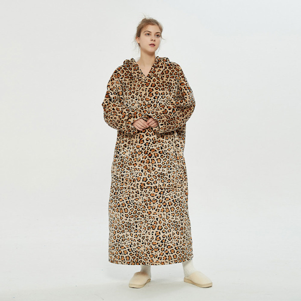 Oversized hoodie - Leopardmønster 120cm