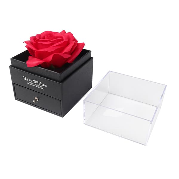 Presentbox med vacker ros / presentask med ros / smyckesask med