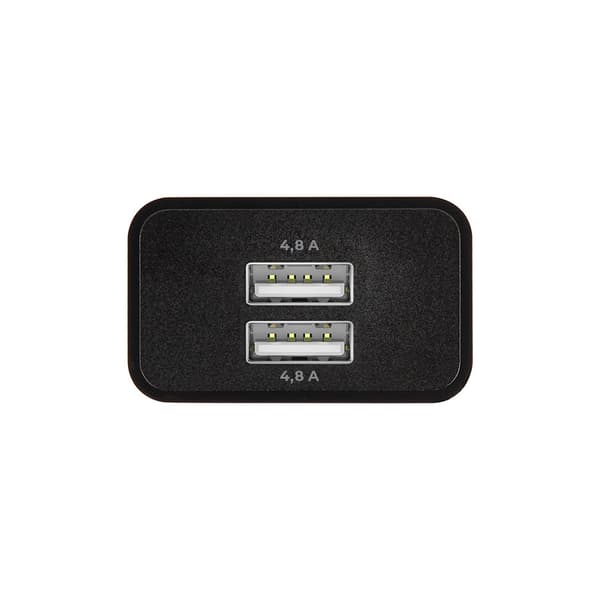 Maxlife Seinälaturi 2xUSB 4.8A - Svart