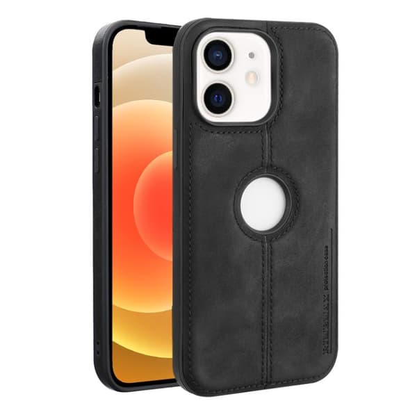 Kunstlæderskal til iPhone 12 - Sort