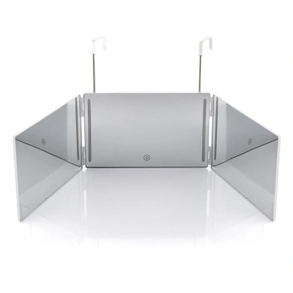 Badrumsspegel med vikbar design och LED-belysning