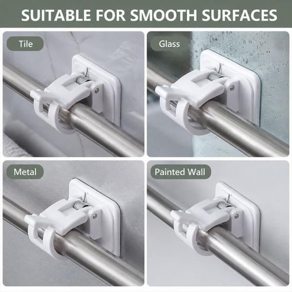 Borrfri teleskopgardinstång 30-50cm med clips 4-pack - Vit / Sp