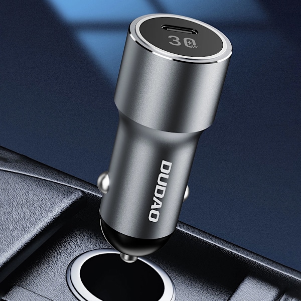 Dudao Billaddare med USB-C 30W PD - Silver